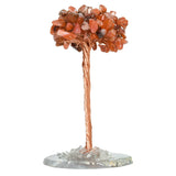 Natural Crystal Tree with Gray Agate Base | Handmade Copper Wire Gemstone Ornament for Home & Office Decor