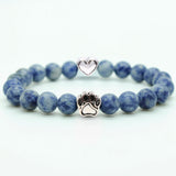 8mm Natural Crystal Stretch Beaded Bracelet with Heart Rhinestone Charm 19cm Elastic Energy Healing Gemstone Bracelet for Women Yoga Jewelry