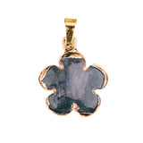 Natural Green Agate Plum Blossom Pendant - 20mm Gold-Plated Flower Crystal Charm for DIY Necklaces & Gifts
