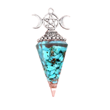 Triple Moon Pentacle Orgone Pendulum Pendant Resin Crystal Dowsing Charm for Wicca & Spiritual Jewelry
