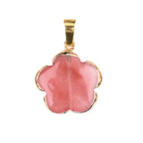 Natural Green Agate Plum Blossom Pendant - 20mm Gold-Plated Flower Crystal Charm for DIY Necklaces & Gifts