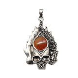 Dark Culture Silver Skull Fire Charm • Vintage Biker Flame Skeleton Replacement Pendant • Unisex Rocker Hip Hop Halloween Jewelry Gifts