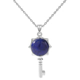 Sunflower Key Gemstone Pendant Necklace for Women Men #SN1766 with Silver Chain