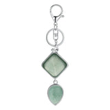 Minimalist Natural Stone Keychain Aesthetic Geometric Quartz Teardrop Charm Bag Pendant Girlfriend Gift