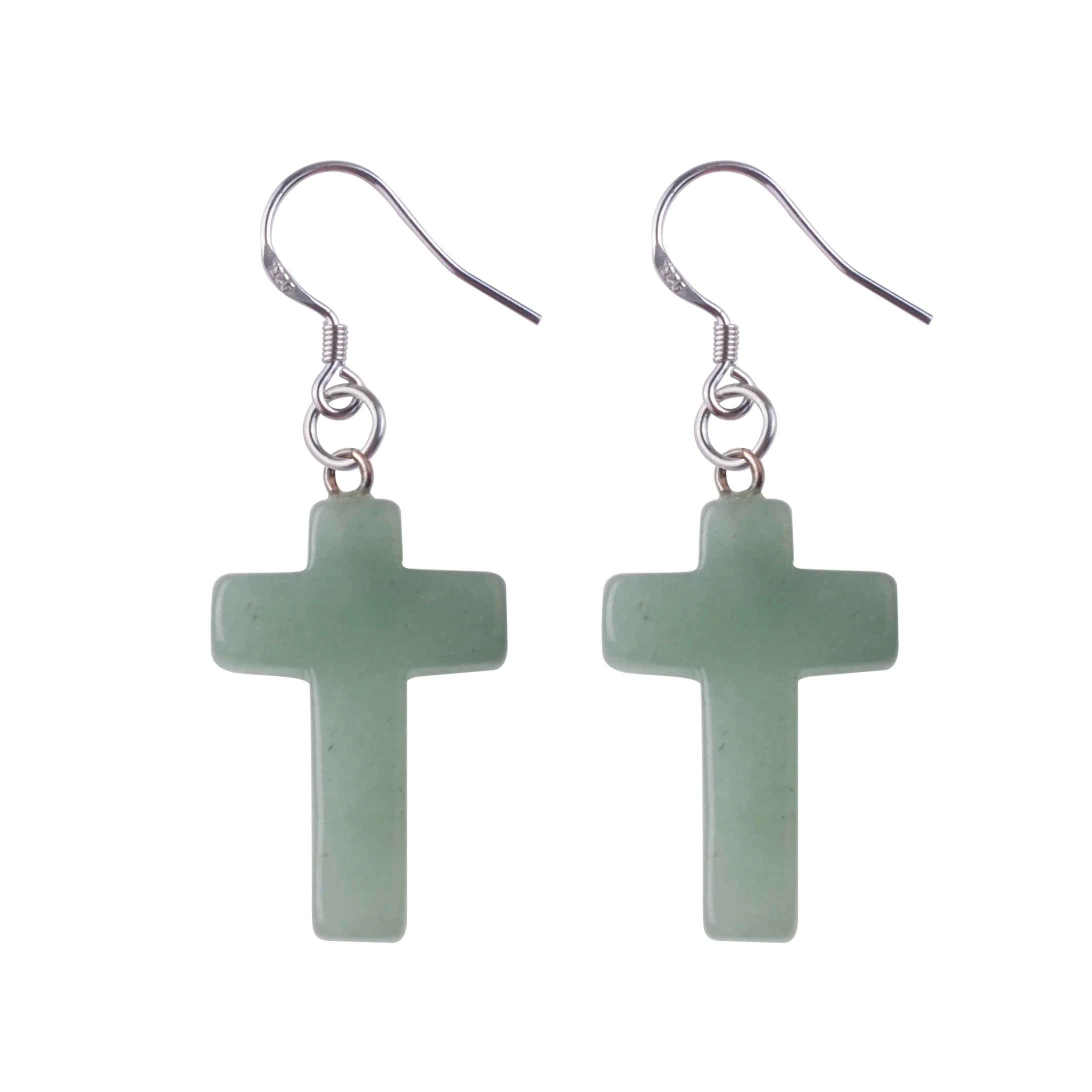 Purple Crystal Cross Dangle Earrings Hypoallergenic Silver Ear Hooks Handcrafted Genuine Amethyst Gemstone Crucifix Earrings Minimalist Jewelry