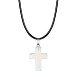 Natural Stone Cross Pendant Necklace Wholesale Assorted Healing Crystal Quartz Crucifix Amulet with Adjustable Cord Spiritual Jewelry Gift for Men Women
