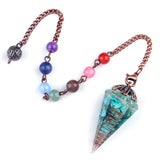 Wholesale Chakra Orgone Pendulum | Red Crystal Resin Pendulum with Copper Coil & 7 Chakra Chain for Divination