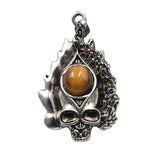 Dark Culture Silver Skull Fire Charm • Vintage Biker Flame Skeleton Replacement Pendant • Unisex Rocker Hip Hop Halloween Jewelry Gifts