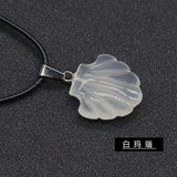 Chakra Healing Shell Pendant | 20mm Natural Crystal Necklace Ocean-Inspired Reiki Jewelry
