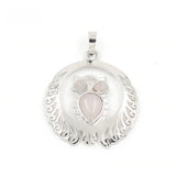 Silver Owl Gemstone Pendant for Making Jewelry #SP1759 Crescent Frame Cute Bird Animal Healing Crystal Jewelry for Women