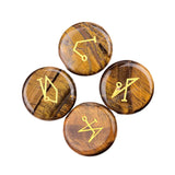 25mm Natural Crystal Angel Symbol Stones | 4 Archangel Rune Healing Ornament Set