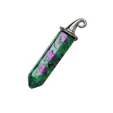 Natural Crystal Hexagonal Point Pendant with Witch Hat Bail | Healing Stone Charm for DIY Jewelry