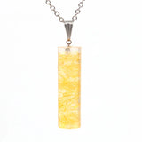Natural 7 Chakra Crystal Gravel Cylindrical Pendant Resin Healing Stone Column Necklace Women Fashion Jewelry