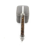 Natural Crystal Chip Glass Bottle Wand Pendant, Reiki Chakra Healing Crystal Point Wand Charm for Necklace Jewelry Making Meditation
