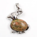 Genuine Baltic Gemstone Animal Rabbit Pendant Key chain for Women in Sterling Silver Fashion Jewelry pendant for making