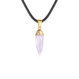 Faceted Chili Gemstone Pendant Necklace SN1871G Hand-Carved Protection Amulet 45CM Black Cord