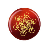 Sacred Geometry Metatron's Cube Stone | 25mm Natural Crystal Grid Stone Meditation & Chakra Healing
