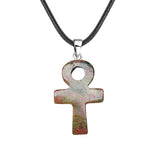 20×30mm Natural Crystal Ankh Cross Pendant Necklace | Egyptian Symbol Gemstone Jewelry for Men & Women