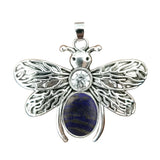 Silver Butterfly Oval Gemstone Pendant for Making Jewelry #SP1504S