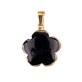 Natural Green Agate Plum Blossom Pendant - 20mm Gold-Plated Flower Crystal Charm for DIY Necklaces & Gifts