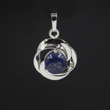 Crystal small flower pendant necklace is popular in Europe and America Pressed Flower Circle Frame Pendant with Yellow Gold