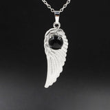 Crystal Angel Wing Pendant Necklace Angel Wing Necklace for Women Sterling Silver Friendship Cubic Zirconia Angel Wing Pendant
