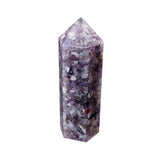 Orgonite Chipped Crystal Hexagonal Wand Point Tower  Natural Chakra Chips Resin Obelisk for Meditation Home Decor