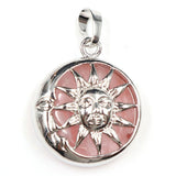 Platinum Gemstone Pendants key chain with Brass Findings Flat Round with Sun & Moon for Jewelry Making For Men and Women