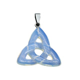 35-40mm Celtic Triquetra Knot Crystal Pendant | Natural Gemstone Trinity Knot Necklace for Protection