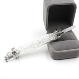 Natural Crystal Chip Glass Bottle Wand Pendant, Reiki Chakra Healing Crystal Point Wand Charm for Necklace Jewelry Making Meditation