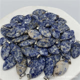 Faceted Horse Eye Natural Crystal Pendant, Multicolor Agate Gemstone Charms for DIY Necklace Jewelry Making