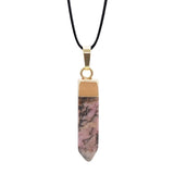 Multi‑Style Natural Stone Point Pendant, Gold Plated Cap Crystal Obelisk Charm, Boho Spiritual Necklace Pendant for Women