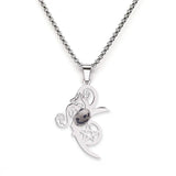Mystical Moon Flower & Star Necklace - Durable Stainless Steel Pentacle Pendant - Spiritual Protection Gift for Seekers