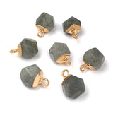 Natural Stone Pendants,Faceted Stone Rose Quartz Tiger eye  Charms for DIY Bracelet Necklace Jewelry versatile DIY Bracelet