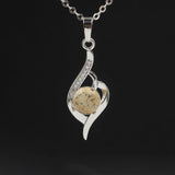 Letter N Heart Crystal Pendant necklace jewelry chakra charm healing quartz for women and girl