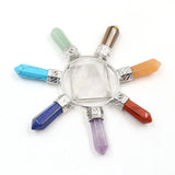 7 Chakra Crystal Energy Generator, Natural Pyramid Energy Stone Healing Point Chakra Balancing Ornament, Spiritual Home Decor & Meditation Gift