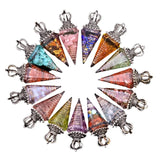 Silver Crown Resin Crystal Pentacle Orgone Pendulum Pendant Dowsing Charm for Wicca & Spiritual Jewelry