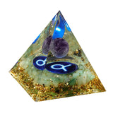 12 Constellation Gemstone Solar Sphere Orgone Pyramid 60MM for Home Office Feng Shui Decor & Spiritual Gifts