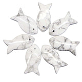 Natural Crystal Fish Shaped Pendant | Top Drilled Gemstone Fish Charm for DIY Jewelry Making | Healing Quartz Animal Totem for Necklaces, Earrings