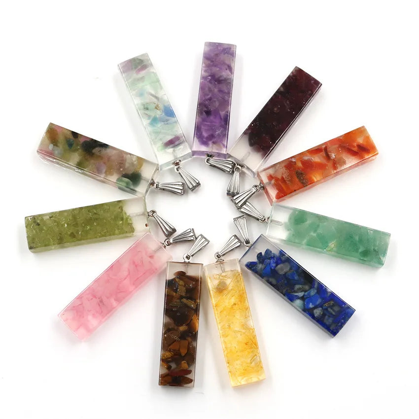 Crystal pendant Amethyst pendant  Rectangular Crystal Stone cylindrical lady Pendant Hexagonal Natural Crystal Quartz Healing