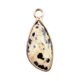Facted Teardrop Gemstone Pendant for Making Jewelry Gold Wrappred