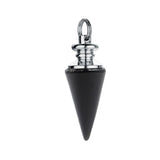 Natural Crystal Cone Pendulum Pendant Reiki Chakra Healing Pointed Gemstone Pendulum Charms for Dowsing Divination Necklace Jewelry Making