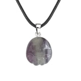 23×25mm Hand-Carved Crystal Footprint Pendant | Natural Gemstone Paw Print Necklace for Healing