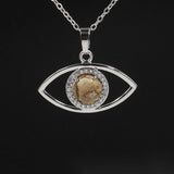 Choose your Gemstone Pendant with Chain evil eye symbol necklace Pendant 925 sterling-silver for women in size 18 inches
