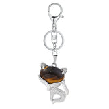 Natural Fox Keychain Crystal Energy Stone Pendant for Women’s Fashion Jewelry