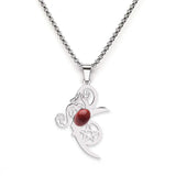 Mystical Moon Flower & Star Necklace - Durable Stainless Steel Pentacle Pendant - Spiritual Protection Gift for Seekers