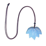 Excellent Quality Hand-Carved Crystal Maple Leaf Pendant, Multi Color Natural Gemstone Leaf Bead with Pre-Drilled Hole for Jewelry Craft & Spiritual Gift