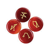 25mm Natural Crystal Angel Symbol Stones | 4 Archangel Rune Healing Ornament Set