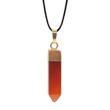 Multi‑Style Natural Stone Point Pendant, Gold Plated Cap Crystal Obelisk Charm, Boho Spiritual Necklace Pendant for Women