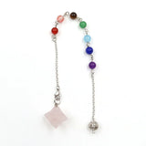 Multi Natural Crystal Merkaba Star Pendant Necklace Mixed Gemstone 3D Star Charm Jewelry for Women Gift